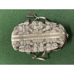 Coach Kyra Signature Travel Satchel/Duffle Bag Khaki & Gold